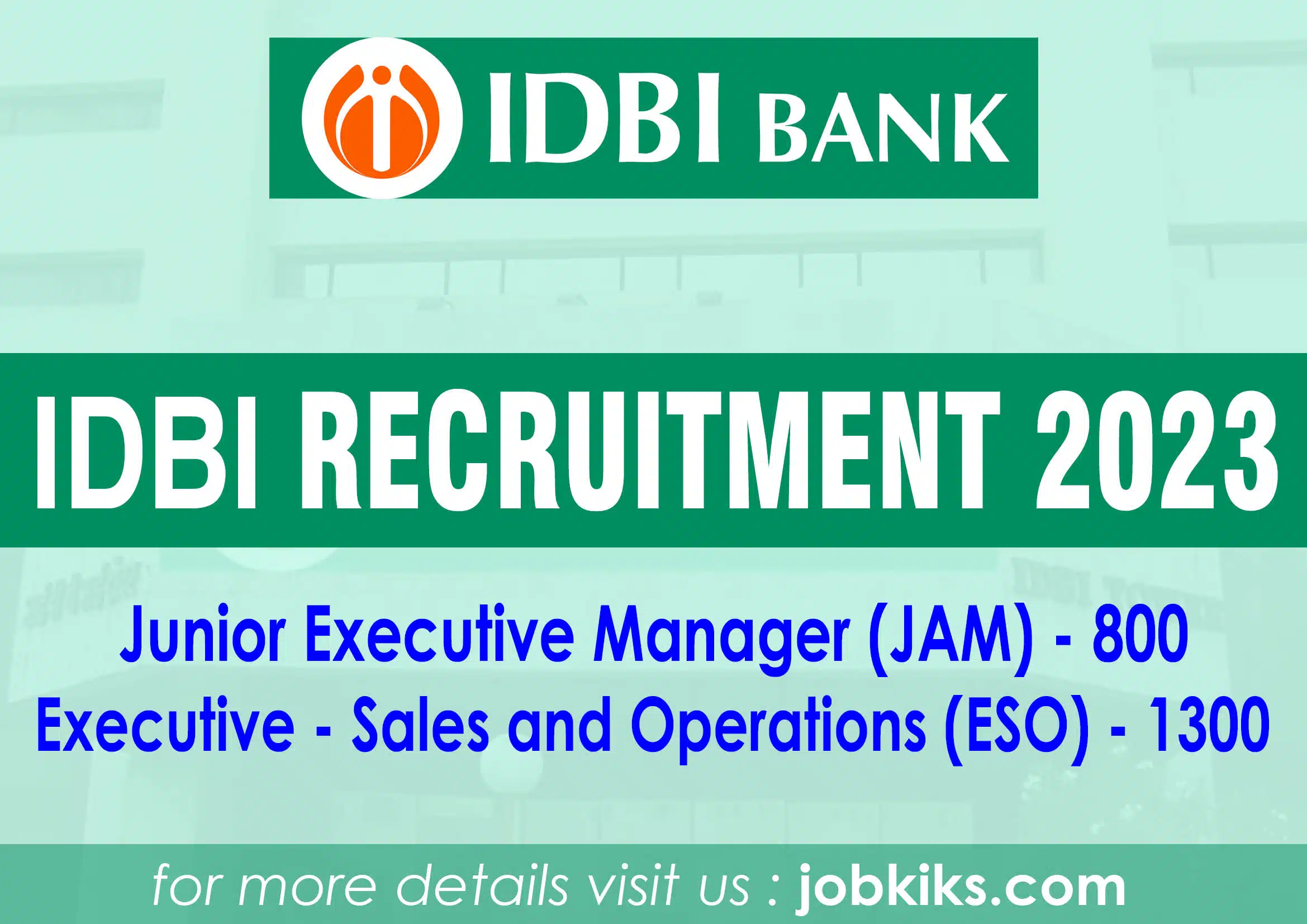 IDBI JA RECRUITMENT 2023