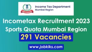 Income Tax Recruitment 2023 Sports Quota